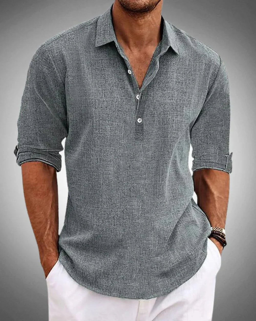 Camicia classica in cotone Sabbio